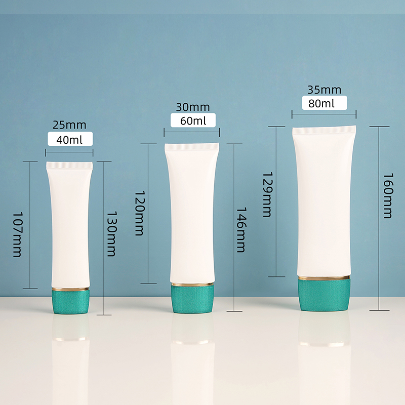 40ml 60ml 80ml白いフラットプラスチックスクイーズチューブ日焼け止めクレンザーボディローションハンドクリームチューブ化粧品パッケージチューブ付きチューブ
